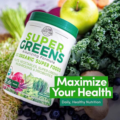 Mission Nutrition Country Farms Super Greens Powder, Super Reds Powder, Bountiful Beets Powder – Energizing Superfood Drink Mix Variety Box – Vegan, Non GMO in Saudi Arabia
