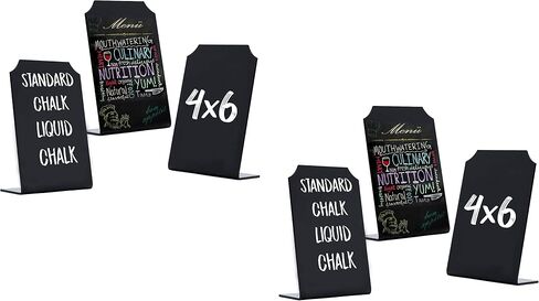 Small Chalkboard Sign for Food Tabletop Standing | Acrylic Board | Size 4 x 6 Chalk and Liquid Chalk Markers -Mini Blackboard with Stand for Restaurant Cafes Menus Place Cards, (Advanced Group Corp.) in Saudi Arabia