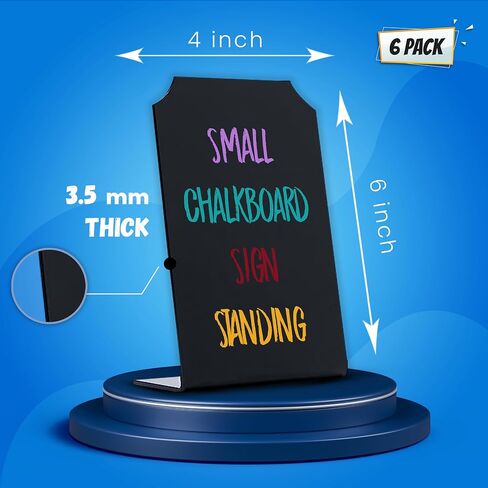 Small Chalkboard Sign for Food Tabletop Standing | Acrylic Board | Size 4 x 6 Chalk and Liquid Chalk Markers -Mini Blackboard with Stand for Restaurant Cafes Menus Place Cards, (Advanced Group Corp.) in Saudi Arabia