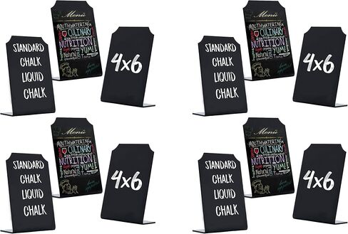 Small Chalkboard Sign for Food Tabletop Standing | Acrylic Board | Size 4 x 6 Chalk and Liquid Chalk Markers -Mini Blackboard with Stand for Restaurant Cafes Menus Place Cards, (Advanced Group Corp.) in Saudi Arabia