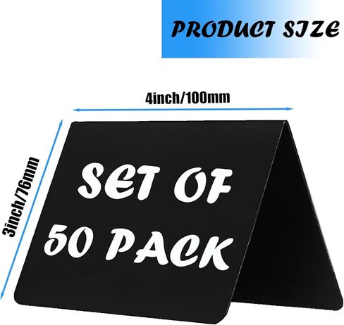 50 عبوة من لافتات السبورة الصغيرة مقاس 4 × 3 بوصات للطعام، لافتات سبورة على شكل حرف V على سطح الطاولة لبوفيه الحفلات وحفلات الزفاف، سهلة الكتابة والمسح، لافتات سبورة صغيرة لرسائل الطاولة للمخبوزات in Kuwait