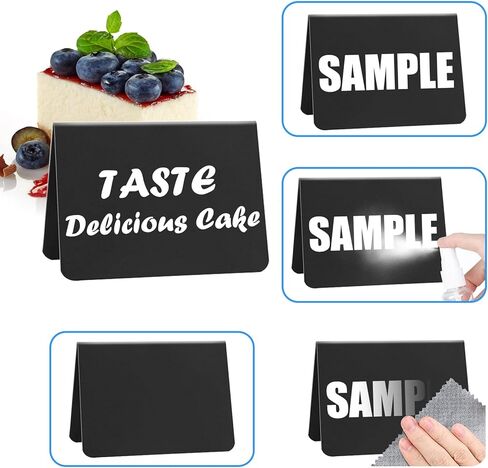 50 عبوة من لافتات السبورة الصغيرة مقاس 4 × 3 بوصات للطعام، لافتات سبورة على شكل حرف V على سطح الطاولة لبوفيه الحفلات وحفلات الزفاف، سهلة الكتابة والمسح، لافتات سبورة صغيرة لرسائل الطاولة للمخبوزات in Kuwait