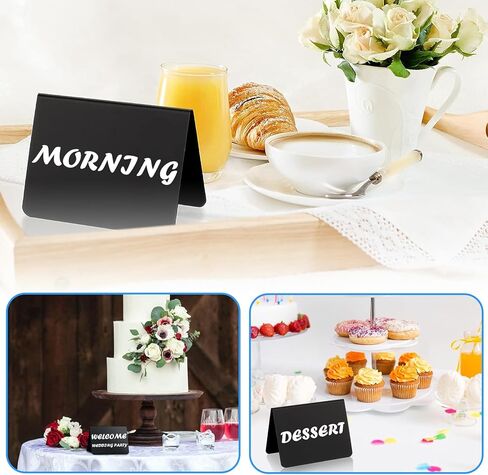 50 عبوة من لافتات السبورة الصغيرة مقاس 4 × 3 بوصات للطعام، لافتات سبورة على شكل حرف V على سطح الطاولة لبوفيه الحفلات وحفلات الزفاف، سهلة الكتابة والمسح، لافتات سبورة صغيرة لرسائل الطاولة للمخبوزات in Kuwait