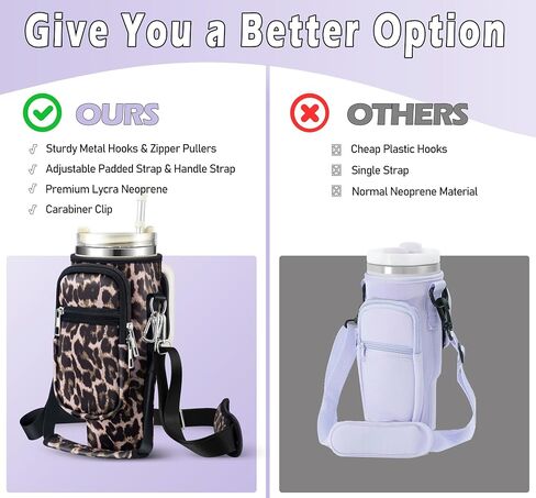 NGTTXTX Water Bottle Holder with Strap for Stanley 40 oz Tumbler - Stanley Cup Holder - Neoprene Water Bottle Carrier Bag with Phone Pocket - Stanley Pouch for Stanley Cup Accessories in Saudi Arabia