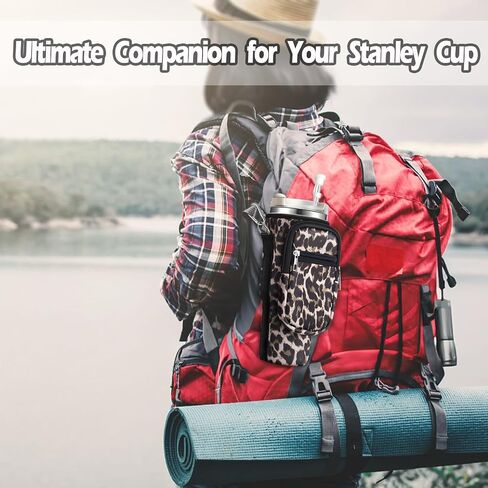 NGTTXTX Water Bottle Holder with Strap for Stanley 40 oz Tumbler - Stanley Cup Holder - Neoprene Water Bottle Carrier Bag with Phone Pocket - Stanley Pouch for Stanley Cup Accessories in Saudi Arabia