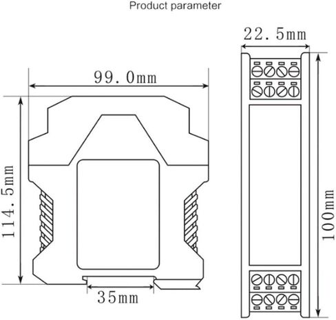 Kadimendium DC Isolator 4~20mA Module Current Isolator Transmitter PLC Detect Conditioner(1 in 2 Out 0-10V) in Saudi Arabia