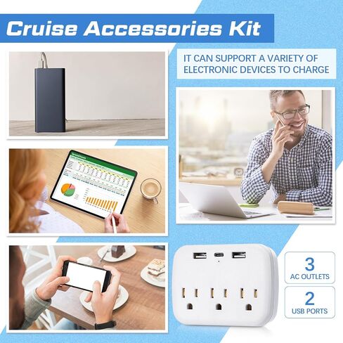 مجموعة إكسسوارات الرحلات البحرية من Fulmoon 22 قطعة من Carnival Essentials تشتمل على حامل علامات الأمتعة للرحلات البحرية لبطاقة السفينة وخطاف مغناطيسي مقاوم للماء وحقيبة الهاتف وحزام المنشفة وشريط الطاقة (اللون الكلاسيكي) in Kuwait