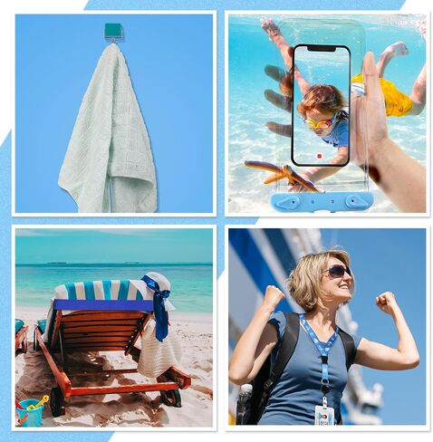 مجموعة إكسسوارات الرحلات البحرية من Fulmoon 22 قطعة من Carnival Essentials تشتمل على حامل علامات الأمتعة للرحلات البحرية لبطاقة السفينة وخطاف مغناطيسي مقاوم للماء وحقيبة الهاتف وحزام المنشفة وشريط الطاقة (اللون الكلاسيكي) in Kuwait