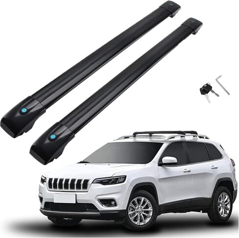 MotorFansClub Lockable Roof Rack Cross Bars Fit for Jeep Cherokee 2014 2015 2016 2017 2018 2019 2020 2021 2022 2023 Cargo Luggage Rack Rail Aluminum (Doesn't Fit for Grand Cherokee!!) in Saudi Arabia