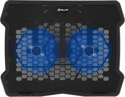 قاعدة تبريد الكمبيوتر المحمول TELLUR، دعم نظام التبريد لأجهزة الكمبيوتر المحمول، ماك بوك، 2 منافذ USB، مروحة الكمبيوتر المحمول، ارتفاع قابل للتعديل (15.6 بوصة) in Kuwait