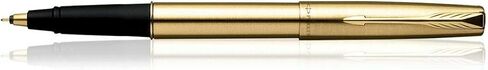 Parker Roller Ball Pen, Frontier Gold, Refillable Metal Barrel, Blue Ink, Gold Finish in Saudi Arabia