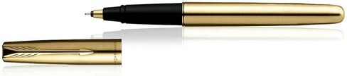 Parker Roller Ball Pen, Frontier Gold, Refillable Metal Barrel, Blue Ink, Gold Finish in Saudi Arabia