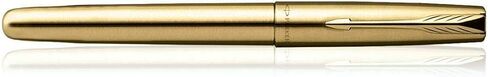 Parker Roller Ball Pen, Frontier Gold, Refillable Metal Barrel, Blue Ink, Gold Finish in Saudi Arabia