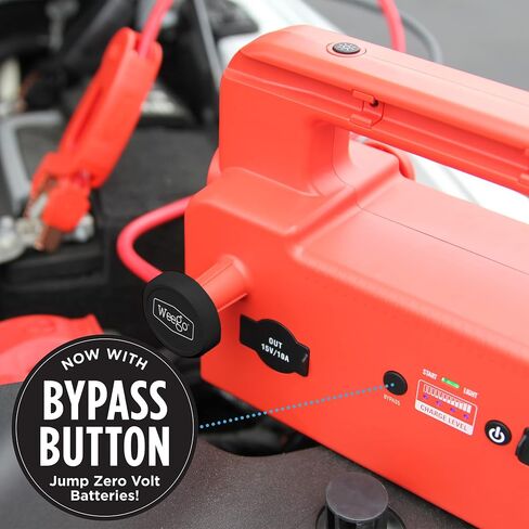 Weego 44S, 2100 Peak Amp / 440 Cranking Amp Jump Pack for 7-Liter Gas and 3.5-Liter Diesel Engines, 12-Volt Portable Car Jump Starter, Patented Jumper Cables with Battery Pack, Orange (N44S) in Saudi Arabia
