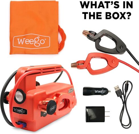 Weego 44S, 2100 Peak Amp / 440 Cranking Amp Jump Pack for 7-Liter Gas and 3.5-Liter Diesel Engines, 12-Volt Portable Car Jump Starter, Patented Jumper Cables with Battery Pack, Orange (N44S) in Saudi Arabia