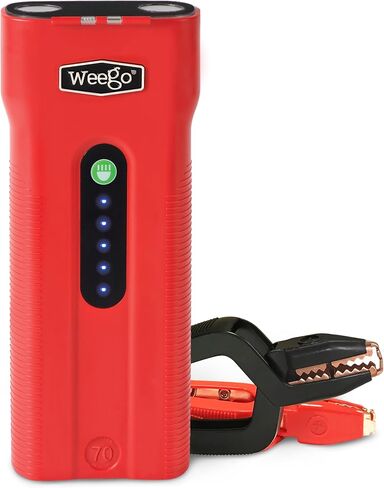Weego 44S، 2100 Peak Amp / 440 Cranking Amp Jump Pack لمحركات الغاز 7 لتر ومحركات الديزل 3.5 لتر، مشغل قفز السيارة المحمول 12 فولت، كابلات توصيل حاصلة على براءة اختراع مع حزمة بطارية، برتقالي (N44S) in Saudi Arabia