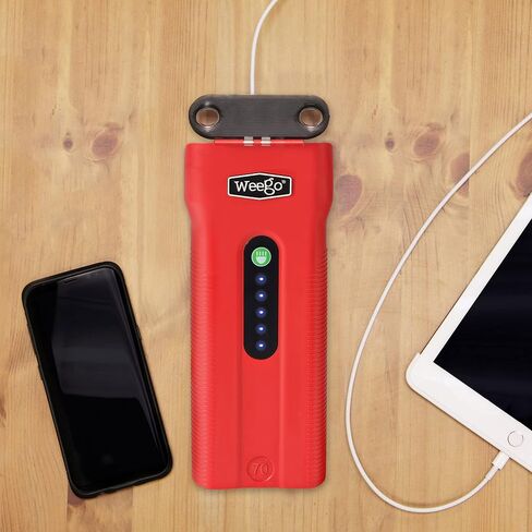 Weego 44S، 2100 Peak Amp / 440 Cranking Amp Jump Pack لمحركات الغاز 7 لتر ومحركات الديزل 3.5 لتر، مشغل قفز السيارة المحمول 12 فولت، كابلات توصيل حاصلة على براءة اختراع مع حزمة بطارية، برتقالي (N44S) in Saudi Arabia