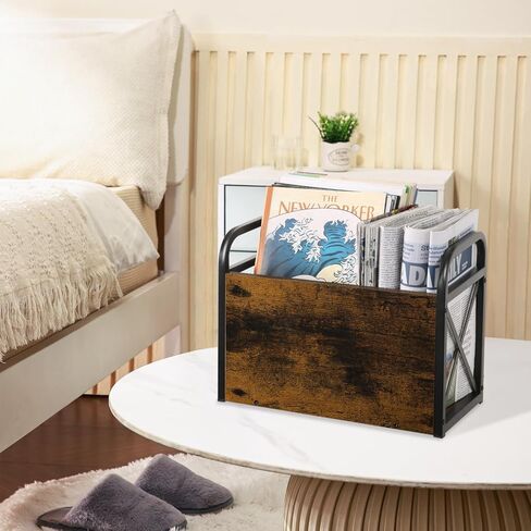 حامل مجلات YINMIT، أرضية رف المجلات، سلة تخزين المجلات، منظم حامل الملفات، صندوق منظم المجلدات للمجلات والكتب والصحف والأجهزة اللوحية in Kuwait