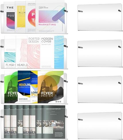 حامل عرض المجلات، حامل مجلات من الأكريليك الشفاف مثبت على الحائط، أرفف كتب عائمة للجدار، حامل كتيبات حائطية للمكتب، غرفة الانتظار، الكنيسة، المقهى، العرض المنزلي in Kuwait