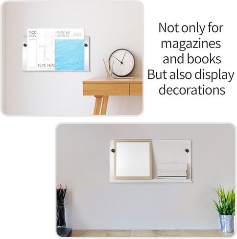 حامل عرض المجلات، حامل مجلات من الأكريليك الشفاف مثبت على الحائط، أرفف كتب عائمة للجدار، حامل كتيبات حائطية للمكتب، غرفة الانتظار، الكنيسة، المقهى، العرض المنزلي in Kuwait