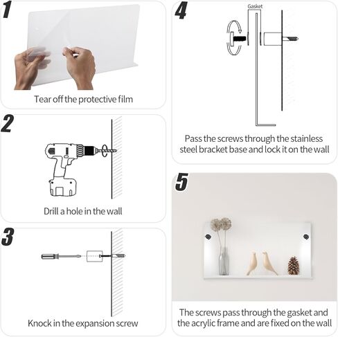 حامل عرض المجلات، حامل مجلات من الأكريليك الشفاف مثبت على الحائط، أرفف كتب عائمة للجدار، حامل كتيبات حائطية للمكتب، غرفة الانتظار، الكنيسة، المقهى، العرض المنزلي in Kuwait