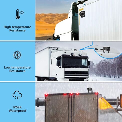 Wired RV Backup Camera System: 4 Quad FHD 1080P 7" Monitor for Car Truck/Pickup/SUV/Van/RV, Night Vision Rear View Camera IP69 Waterproof, Xroose CFY03 in Kuwait