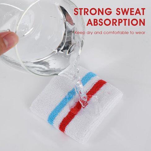 Yolev Striped Sweatband Set Sports Headband Wristband (1 Headband and 2 Wristbands) Set Sweatbands for Athletic Men and Women in Saudi Arabia