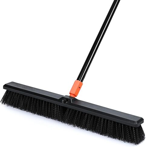 SONCAL 24" Push Broom Outdoor, 65" Long Handle Stiff Bristles Heavy Duty Angle Shop Broom for Sweeping Deck, Yard, Patio, Garden and Concrete Floor in Saudi Arabia