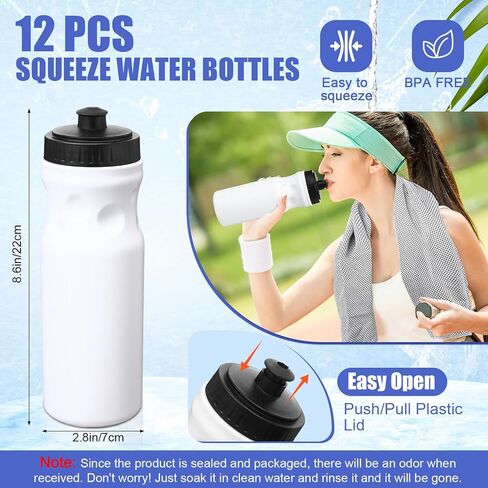 Talltalk 36 Pcs Workout Towels Set, 12 Cooling Towels 40"x12" 12 Squeeze Water Bottles 24 Oz and 12 Drawstring Backpack Bags for Teenagers Football Team Gifts DIY Gym Outdoor Sports Travel, White in Saudi Arabia