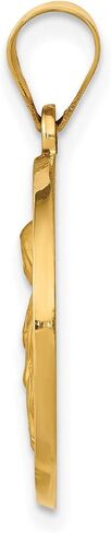Jewelry Stores Network Saint Rita Pray For Us Words on Round Medal Pendant in Real 14k Yellow Gold 18mm in Saudi Arabia