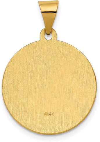 Jewelry Stores Network Saint Rita Pray For Us Words on Round Medal Pendant in Real 14k Yellow Gold 18mm in Saudi Arabia