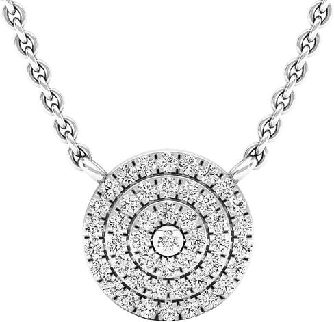مجموعة Dazzlingrock 0.25 قيراط (ctw) قلادة نسائية على شكل زهرة ألماس مستديرة 1/4 قيراط، ذهب أبيض عيار 14 قيراط in Kuwait