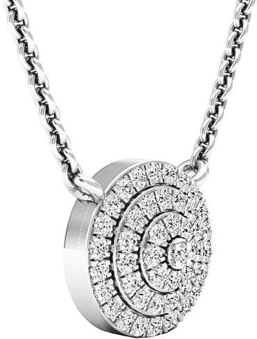 مجموعة Dazzlingrock 0.25 قيراط (ctw) قلادة نسائية على شكل زهرة ألماس مستديرة 1/4 قيراط، ذهب أبيض عيار 14 قيراط in Kuwait