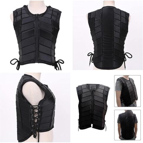 سترة ركوب الخيل، سترة الفروسية، سترة واقية للفروسية من البوليستر للجنسين، سترة تدريب ركوب الخيل الآمنة، معدات حماية الجسم الواقية، مقاسات مختلفة، للأطفال البالغين (الحجم: طفل L) in Kuwait