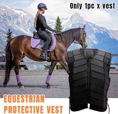 سترة ركوب الخيل، سترة الفروسية، سترة واقية للفروسية من البوليستر للجنسين، سترة تدريب ركوب الخيل الآمنة، معدات حماية الجسم الواقية، مقاسات مختلفة، للأطفال البالغين (الحجم: طفل L) in Kuwait