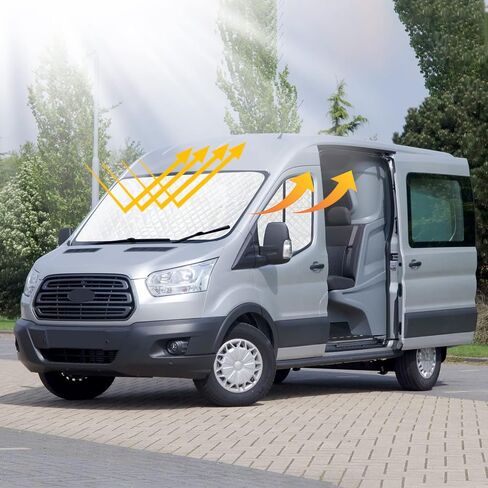 Pack of 3 Side & Front Window Sun Blind Compatible with Ford Transit Van T150 T250 T350 Low/Medium Roof Vans 2014 to Current Accessories, with 16 Suction Cups in Saudi Arabia