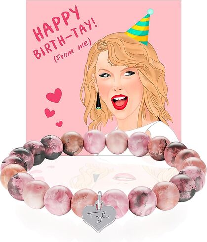 conissa Taylor Bracelets with Birthday Card,Taylor Merch Birthday Gifts for Fans Women Girl Sister Friend Party Decorations in Saudi Arabia