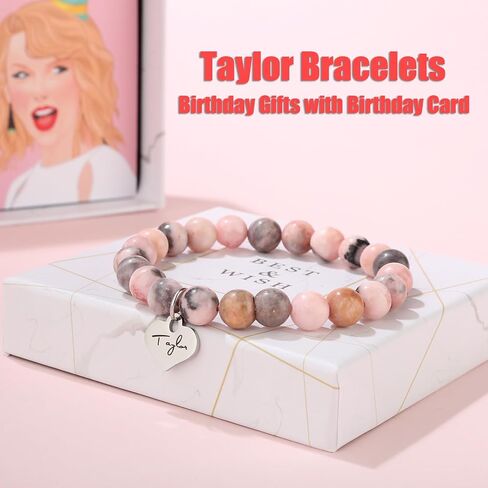 conissa Taylor Bracelets with Birthday Card,Taylor Merch Birthday Gifts for Fans Women Girl Sister Friend Party Decorations in Saudi Arabia