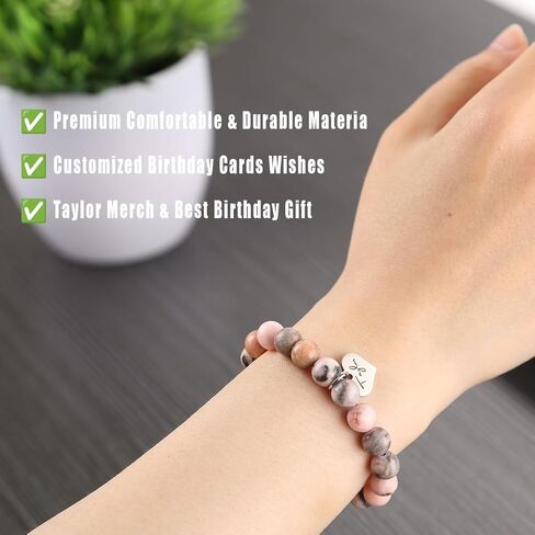 conissa Taylor Bracelets with Birthday Card,Taylor Merch Birthday Gifts for Fans Women Girl Sister Friend Party Decorations in Saudi Arabia