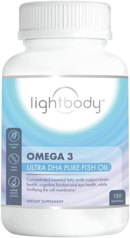 Lightbody™ Ultra Omega 3 Fish Oil High DHA 2,000mg Softgels - Super Concentrated - Wild Caught - Sustainable Burpless Vitamin (High DHA) (120 Count) in Saudi Arabia