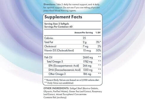 Lightbody™ Ultra Omega 3 Fish Oil High DHA 2,000mg Softgels - Super Concentrated - Wild Caught - Sustainable Burpless Vitamin (High DHA) (120 Count) in Saudi Arabia