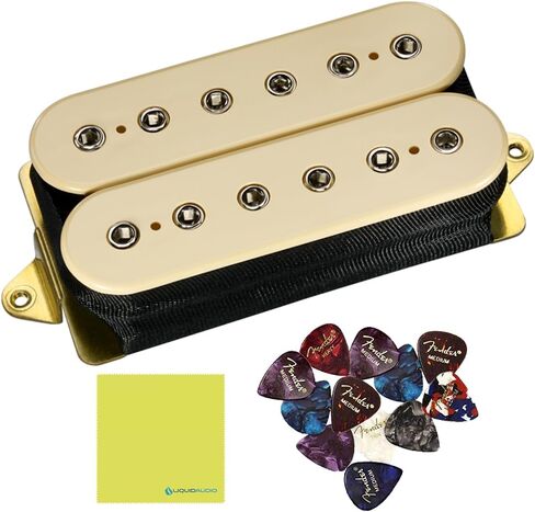 DiMarzio Super Distortion Humbucker Pickup DP100CR, Cream Bundle with 12x Fender Guitar Picks and Liquid Audio Instrument Polishing Cloth in Saudi Arabia