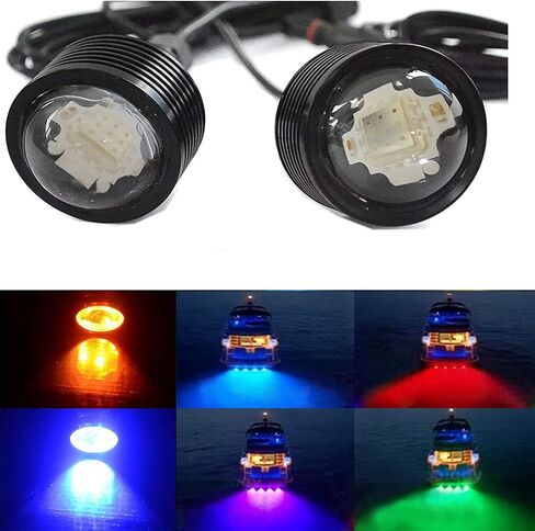 JXOFROAD RGB متعدد الألوان قارب قابس التصريف الضوء، 12 فولت مقاوم للماء التوصيل إغراء الفولاذ المقاوم للصدأ Transom أضواء بحرية للسفن للصيد الليلي in Kuwait