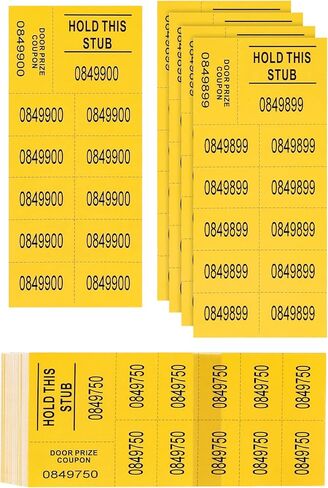 250 ورقة مكونة من 10 أرقام من أوراق تذكرة المزاد الصيني، ترقيم تسلسلي أصفر، مزادات قرش، تذكرة يانصيب، مزادات صامتة، مزادات صامتة، بطاقات سحب تذاكر جمع التبرعات، مرقمة بشكل مختلف لمزاد رافلز in Kuwait