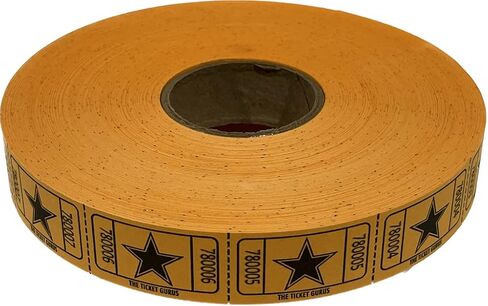 The Ticket Gurus-roll of 2000 Orange Star Tickets Single Roll Consecutively Numbered Raffle Tickets in Saudi Arabia