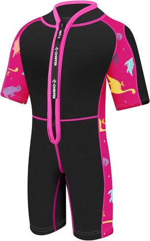 Chriffer Kids Wetsuit Shorty Wet Suit for Girls Boys Front Zip 2mm Neoprene Thermal Short Sleeves for Toddler/Kid/Youth/Teens Keep Warm for Diving Surfing Swimming Water Sports in Saudi Arabia