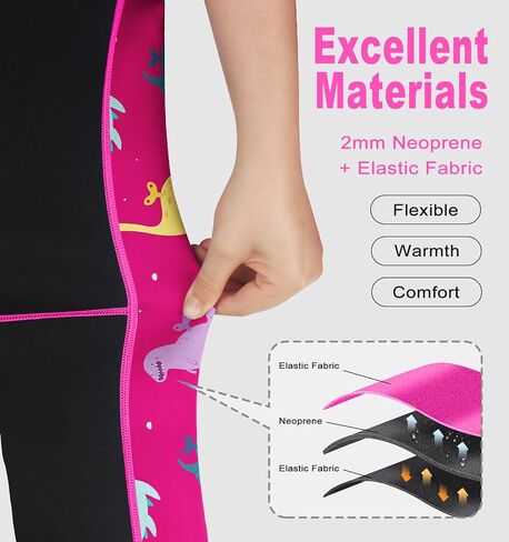 Chriffer Kids Wetsuit Shorty Wet Suit for Girls Boys Front Zip 2mm Neoprene Thermal Short Sleeves for Toddler/Kid/Youth/Teens Keep Warm for Diving Surfing Swimming Water Sports in Saudi Arabia