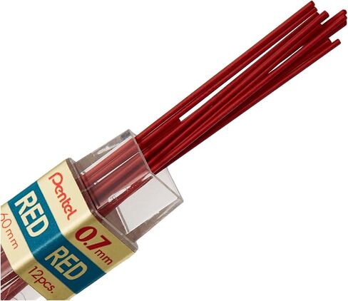 Pentel Lead Refill.7mm, 12/TB, Red (PENPPR7) in Saudi Arabia