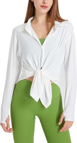miswek Button Down Shirts for Women Long Sleeve Women's Summer Blouses Sports Shirt Loose Long Tops in Saudi Arabia
