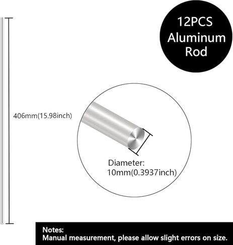 Aluminum Rod 1/4,15Pcs 1/4 inch Diameter 16 inch Long 6061 Aluminum Round Rod Metal Bar Solid Stick for DIY Craft, New Lathe Bar. in Kuwait